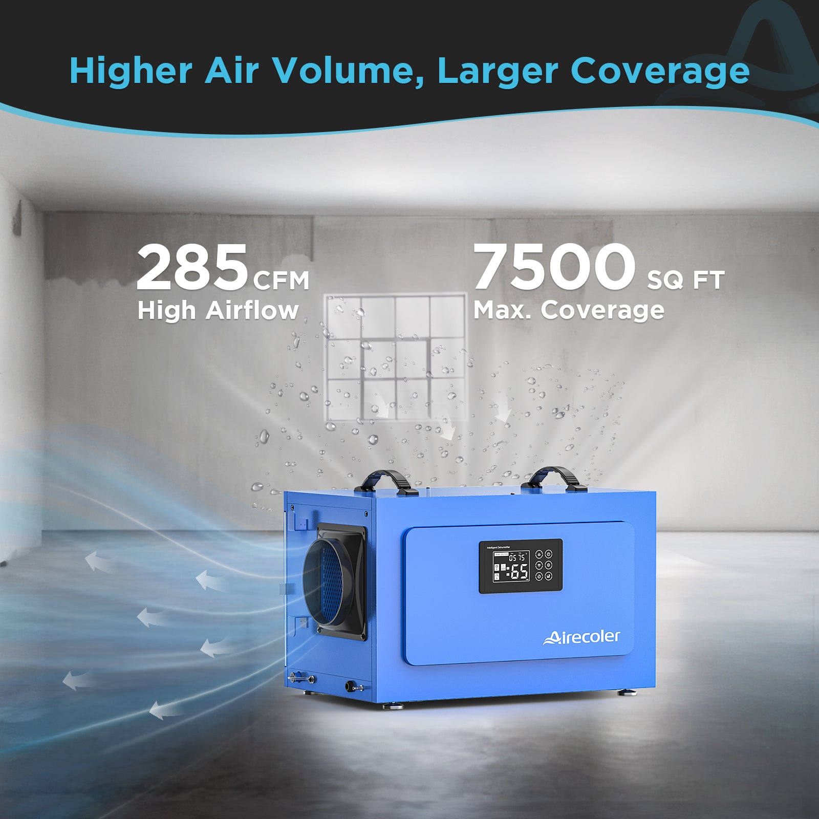 170 Pint Commercial Dehumidifier with Pump and Drain Hose for Crawlspaces & Basements | Airecoler GT-XP9