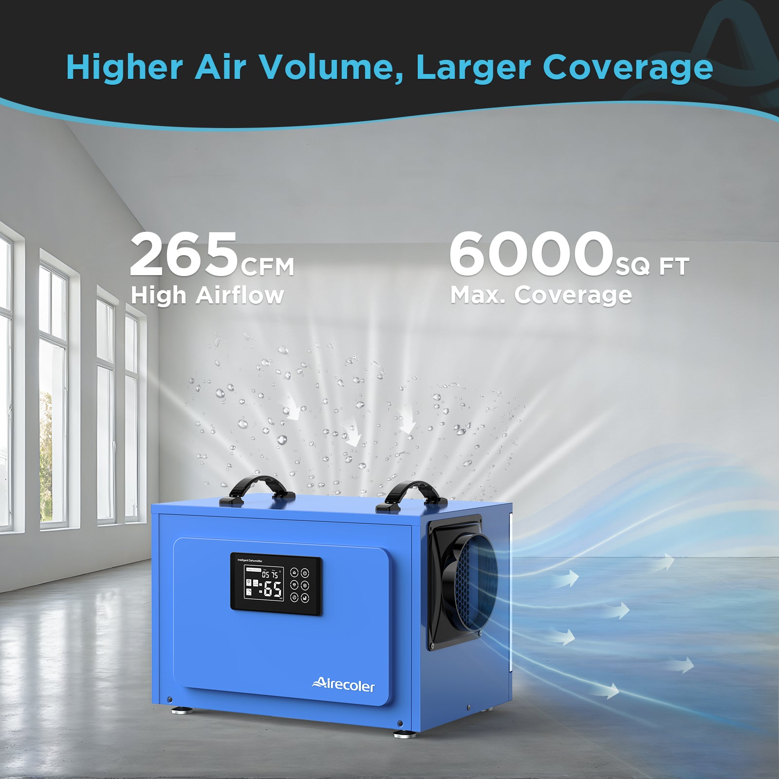 125 Pint Commercial Dehumidifier with Pump and Drain Hose for Crawlspaces & Basements | Airecoler GT-XP5