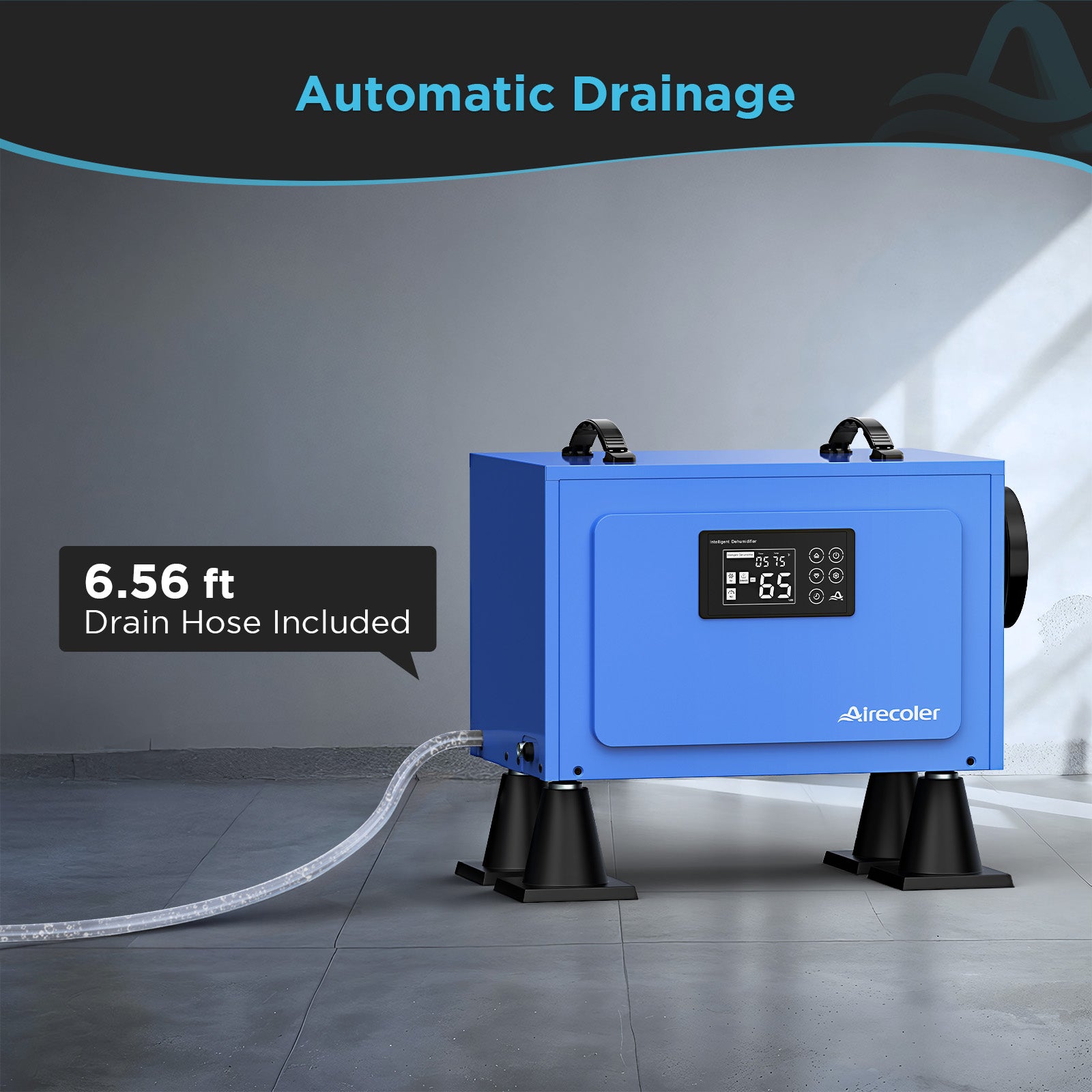 125 Pint Commercial Dehumidifier for Crawlspaces & Basements with Drain Hose | Airecoler GT-X5